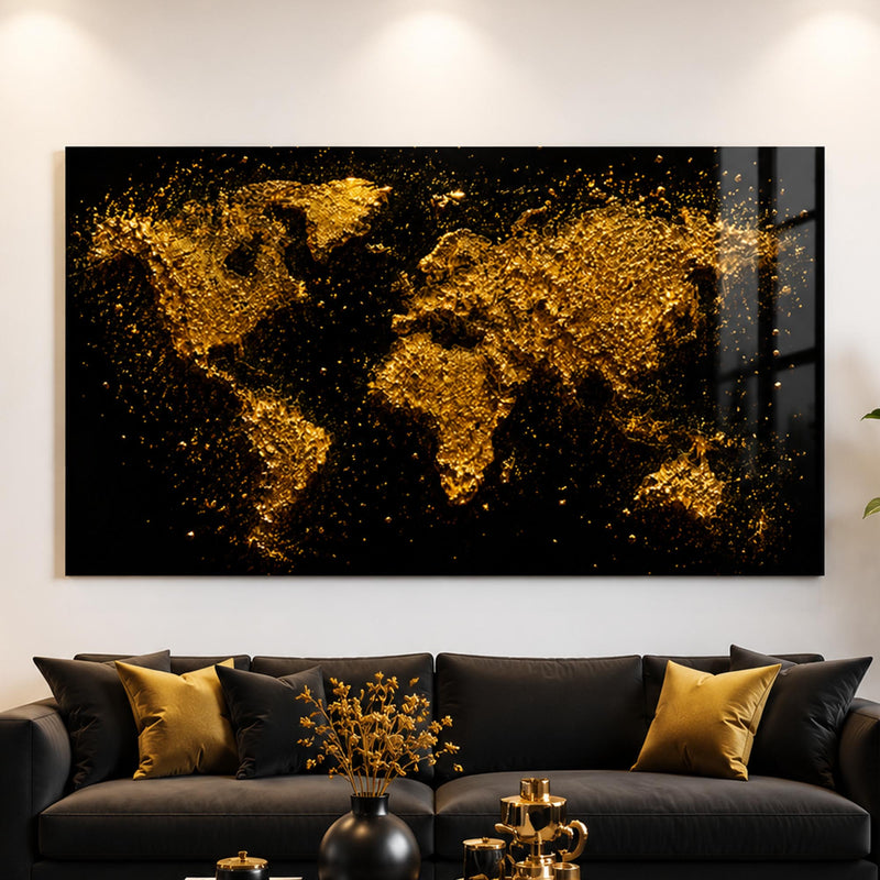 Golden World Map lifestyle view