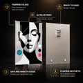 Monochrome Geometric Muse — tempered glass, ultra HD print, ready to hang