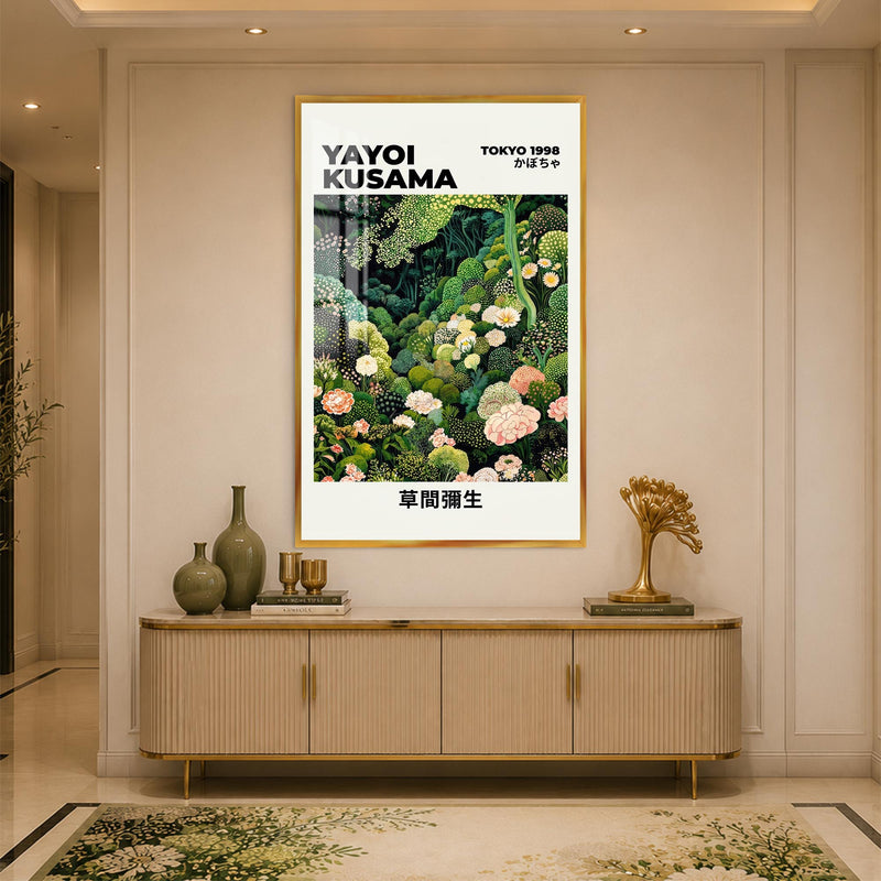 Dotted Garden Reverie with gold frame