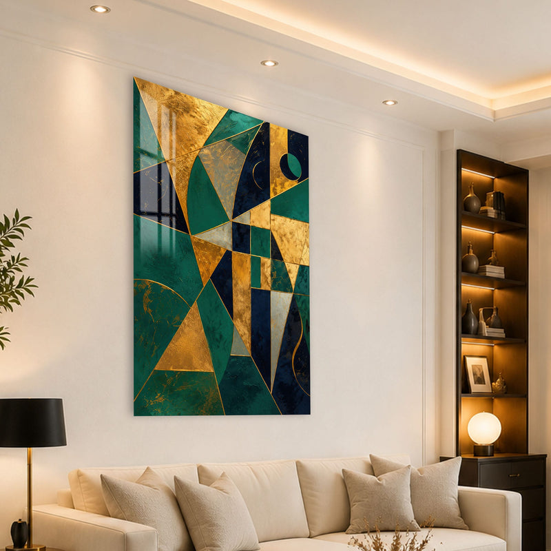 Artronauts Glass Print Emerald Geometric Fusion Glass Wall Art
