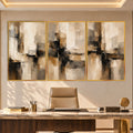 Earthtone Abstract with gold frame