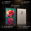 Floral Femme — tempered glass, ultra HD print, ready to hang