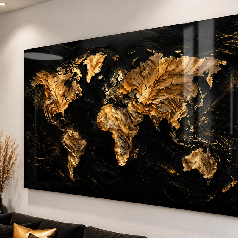 Golden World Map lifestyle view