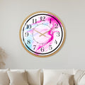 Pink Aqua Swirl with gold frame
