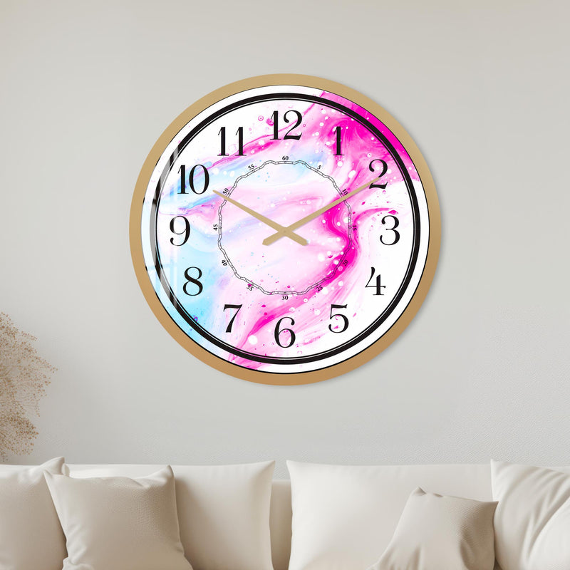 Pink Aqua Swirl with gold frame