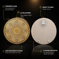 Golden Ivory Mandala with walnut frame