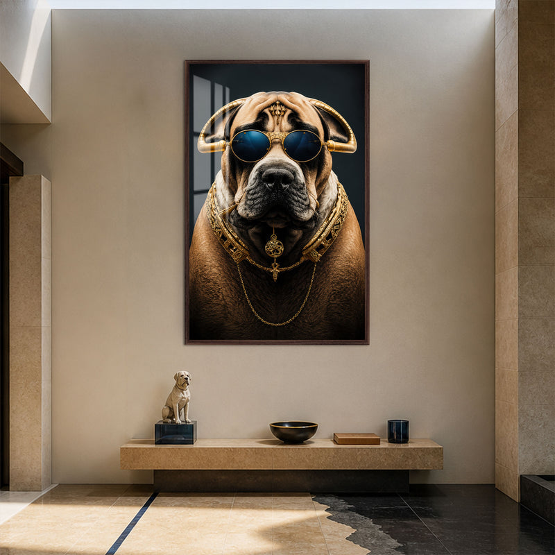 Regal Mastiff with walnut frame