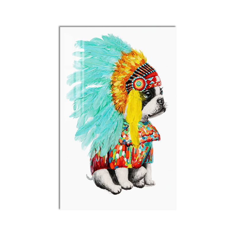 Artronauts Glass Print Little Tribal Chief Glass Wall Art