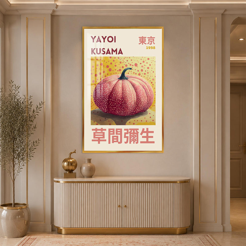 Yayoi Pumpkin Poster with gold frame