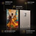 Flamenco Guitar Reverie — tempered glass, ultra HD print, ready to hang