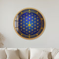 Sacred Lotus Geometry with gold frame