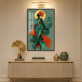 Emerald Petal Muse with walnut frame