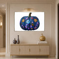 Midnight Floral Pumpkin with silver frame