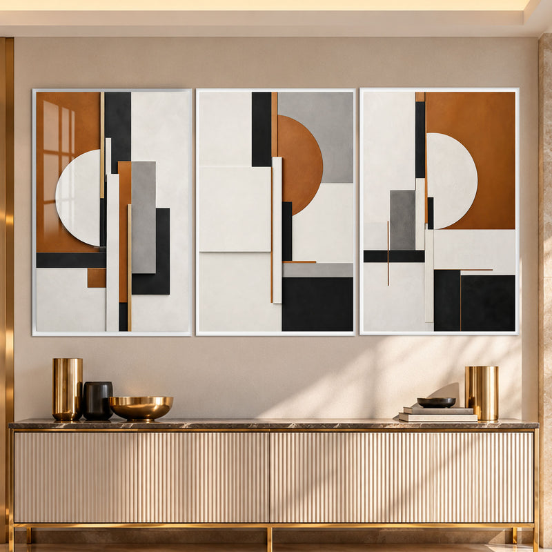 Terracotta Geometric with white frame