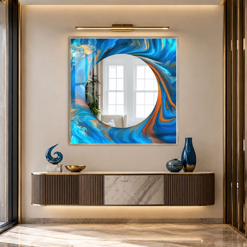 Azure Marble Swirl with white frame