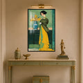 Golden Gown Elegance with black frame