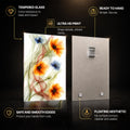 Ethereal Poppy Dance — tempered glass, ultra HD print, ready to hang