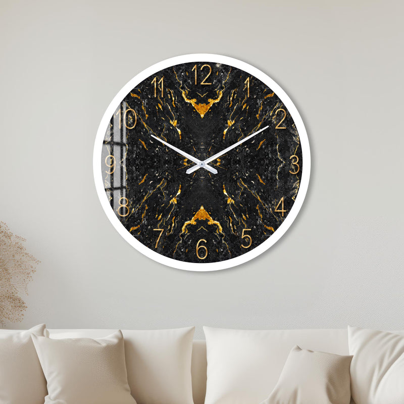 Black Gold Marble with white frame
