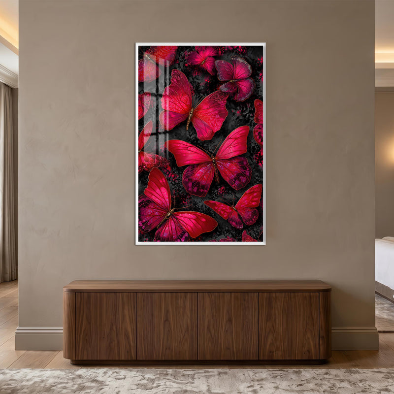Crimson Butterfly Garden with white frame
