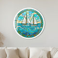 Sailing The Azure Sea with white frame