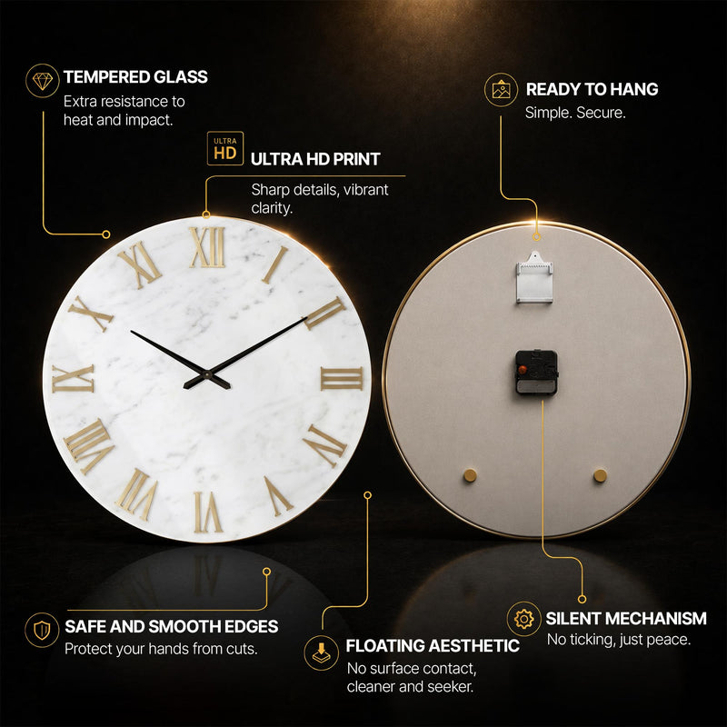Gilded Roman Marble — tempered glass, ultra HD print, ready to hang
