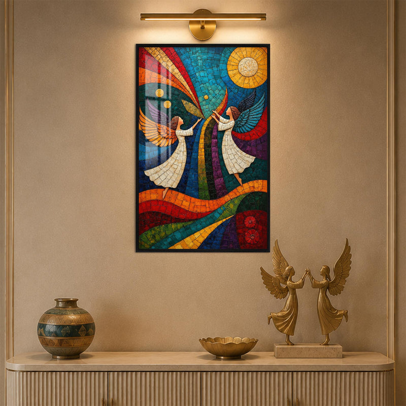 Celestial Angel Mosaic with black frame