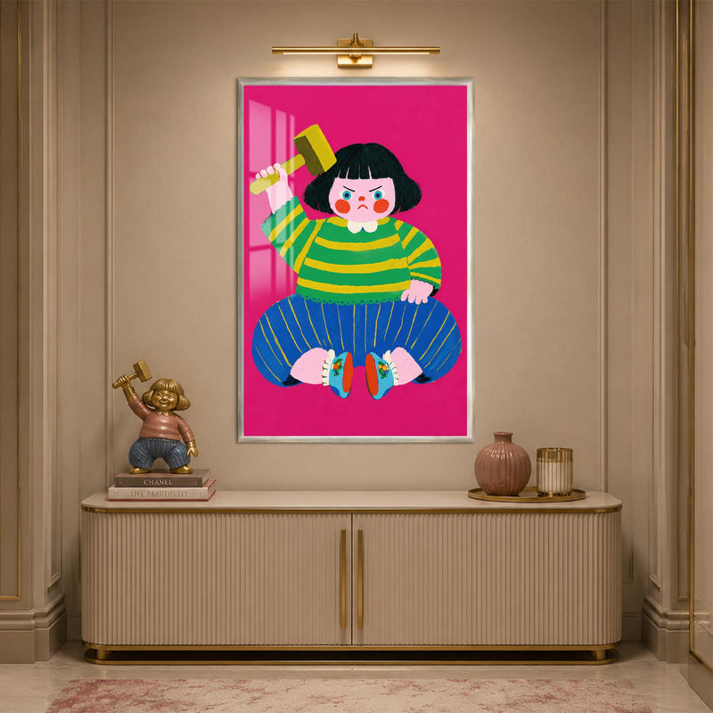 Hammer Girl with silver frame