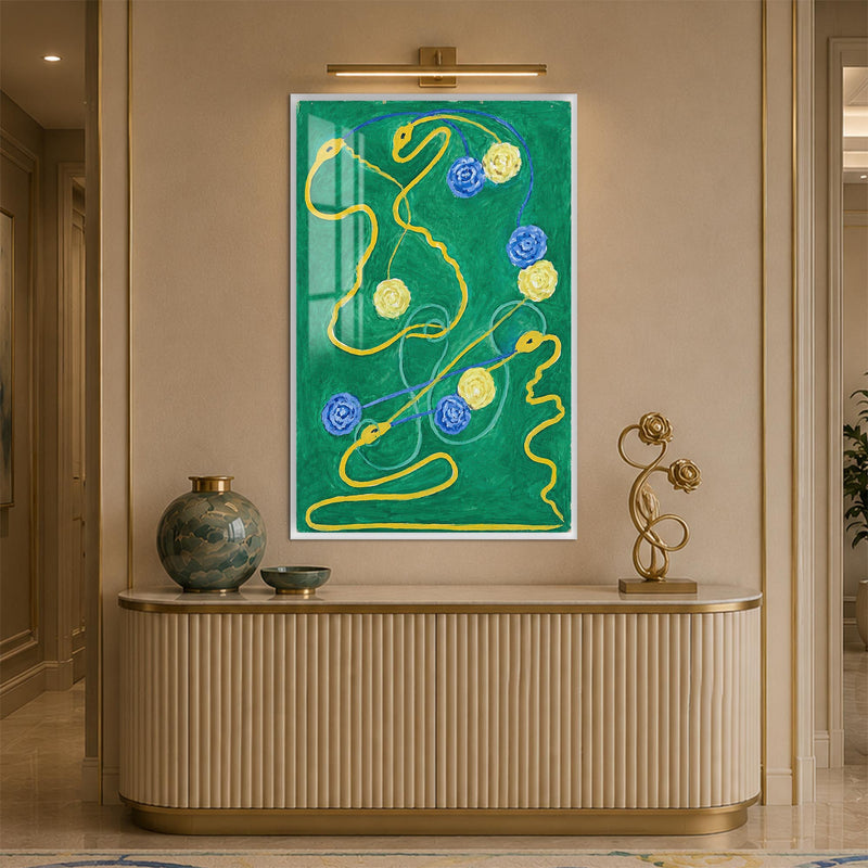 Floral Face Reverie with white frame