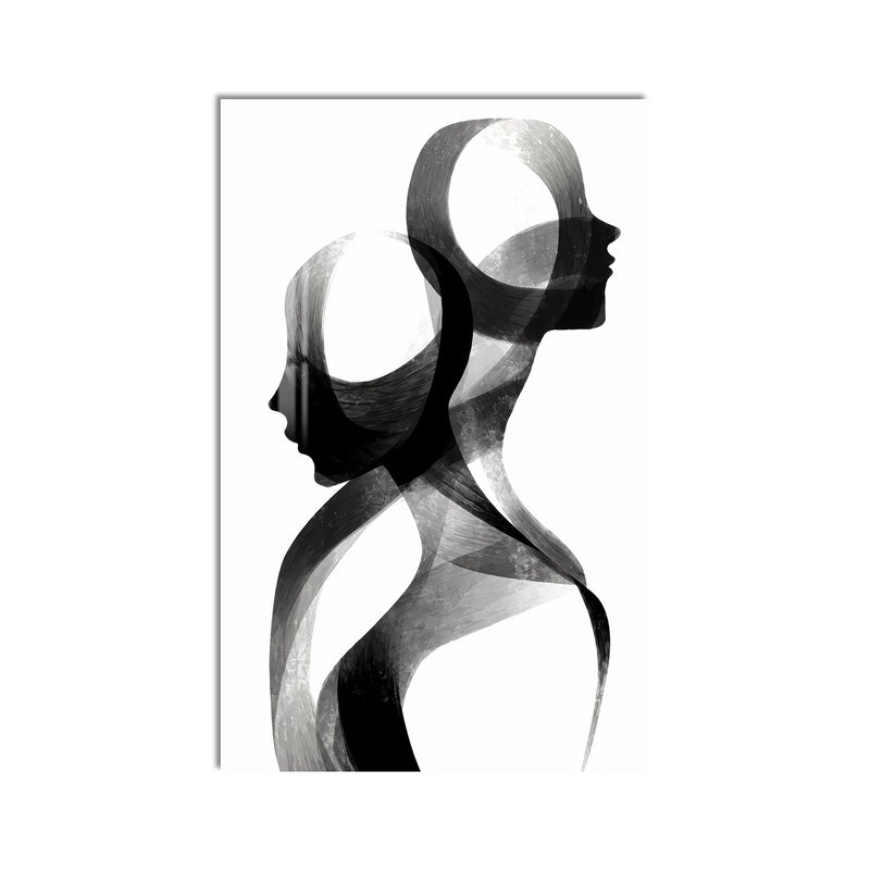 Intertwined Human Silhouettes product shot on white background