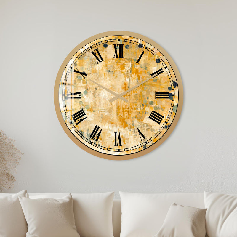 Golden Abstract Roman with gold frame