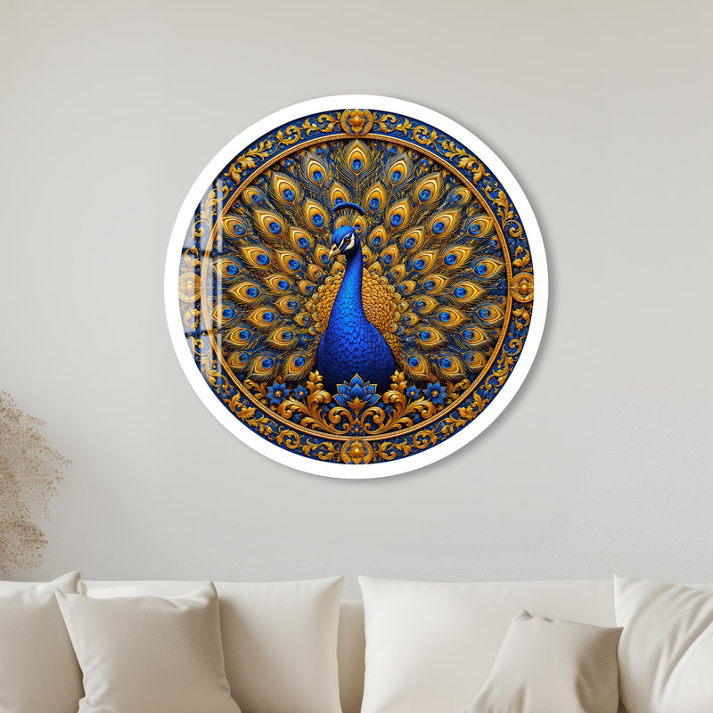 Regal Peacock Splendor with white frame