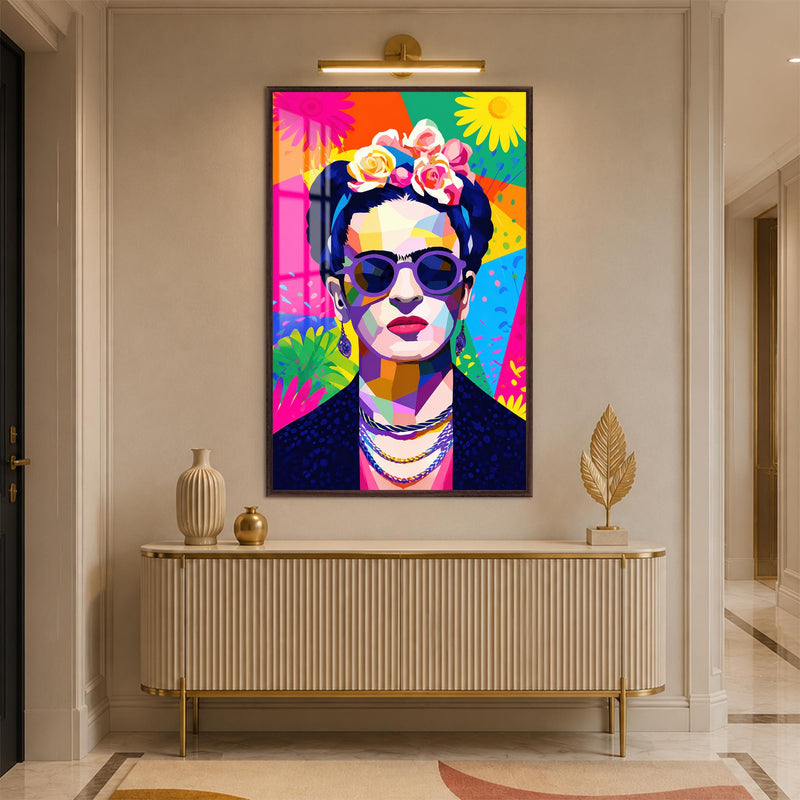 Frida In Full Color with walnut frame