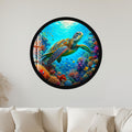 Tropical Sea Turtle with black frame