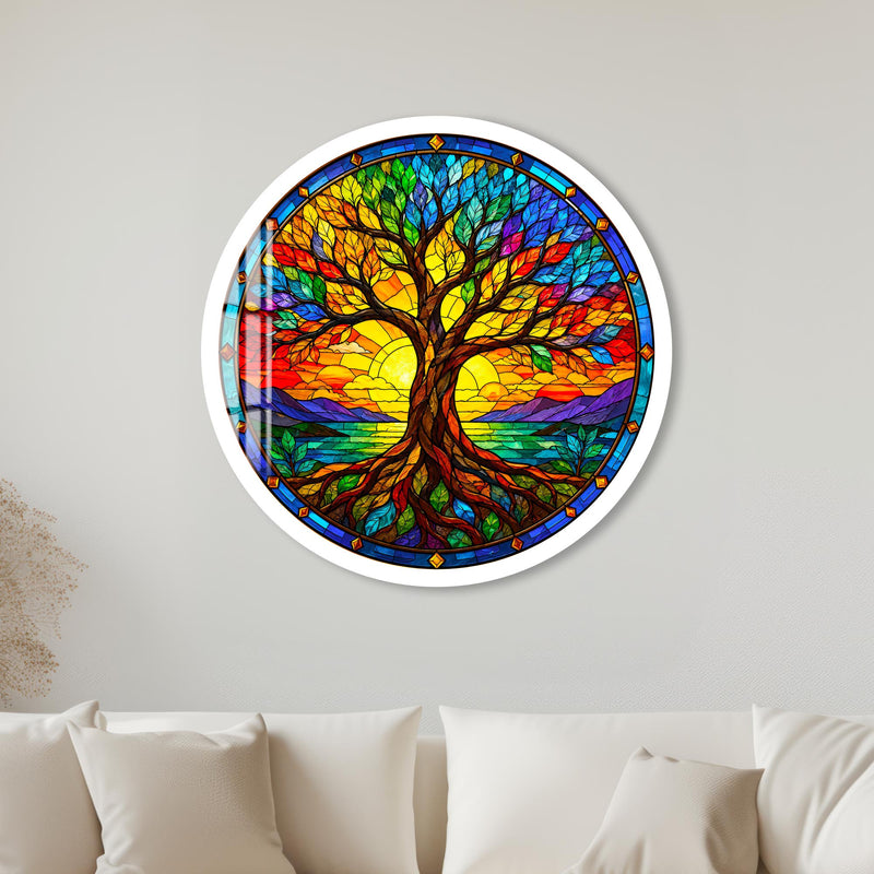 Rainbow Tree Of Life with white frame