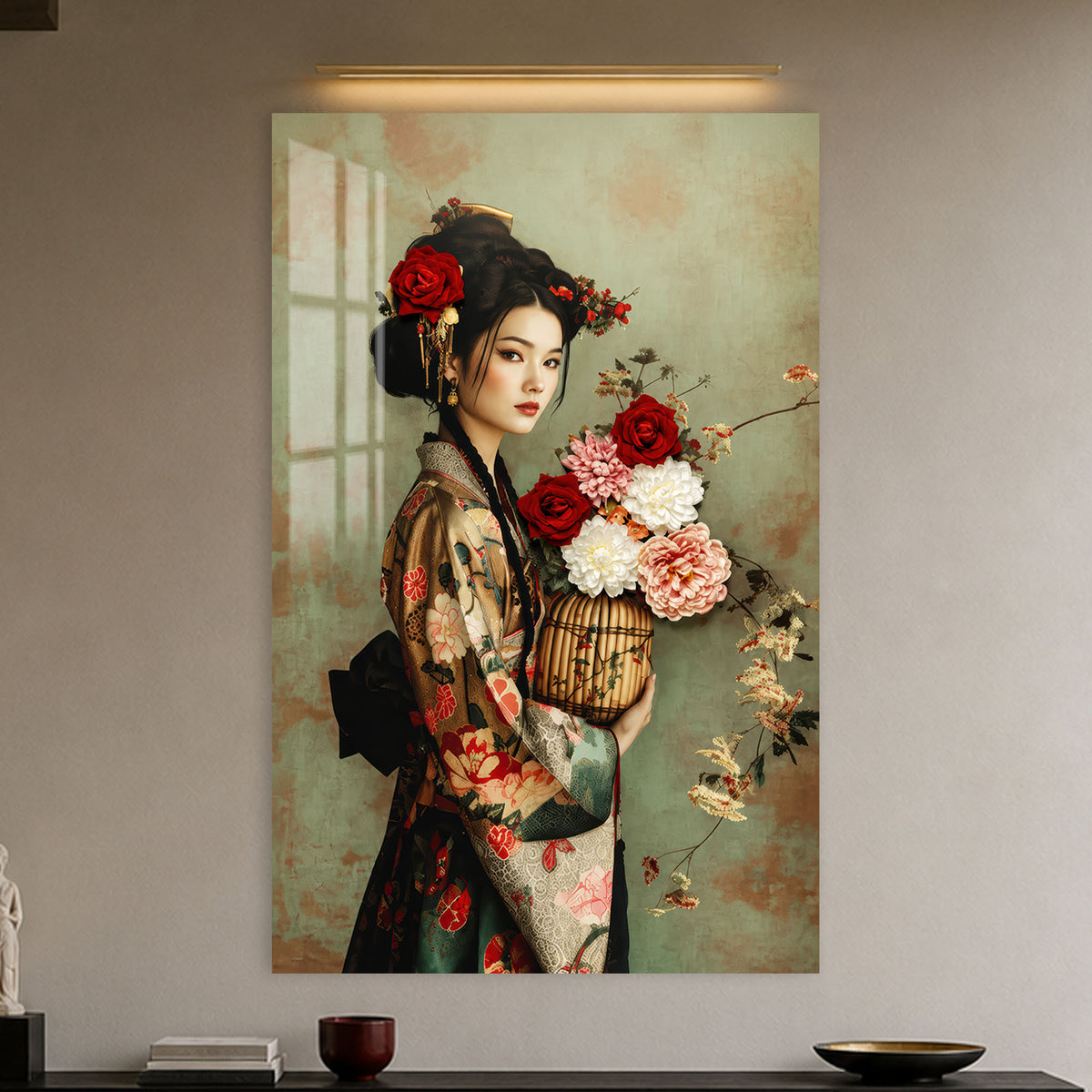 Rose Kimono in a modern room