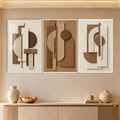 Earthtone Geometric Harmony with white frame