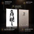 Monochrome Street Muse — tempered glass, ultra HD print, ready to hang