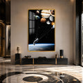 Artronauts Glass Print 12x18 cm | 4.7"x7.1" / Gold Planetary Flight Glass Wall Art