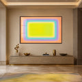 Neon Nested Rectangles with walnut frame