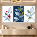 Navy Botanical Leaves with white frame