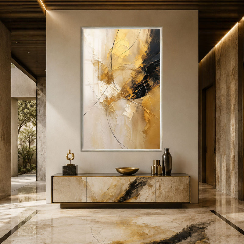 Artronauts Glass Print 12x18 cm | 4.7"x7.1" / Silver Golden Arc Glass Wall Art