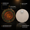 Emerald Timber Rings — tempered glass, ultra HD print, ready to hang
