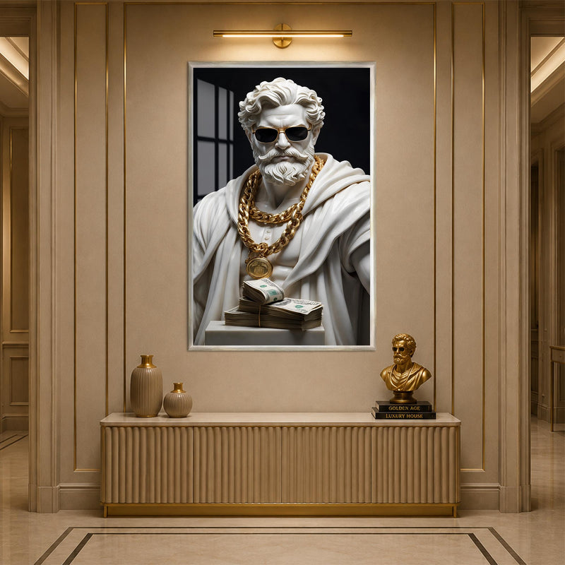 Modern Marble Tycoon with silver frame