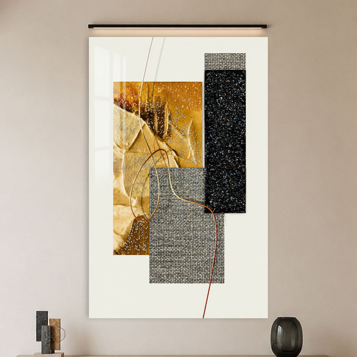 Gilded Geometry in a modern room