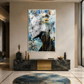 Artronauts Glass Print 12x18 cm | 4.7"x7.1" / Silver Floral Profile Glass Wall Art