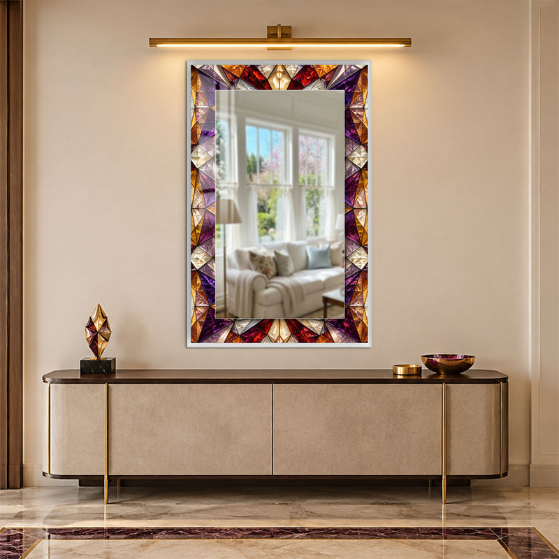 Prismatic Jewel Mosaic with white frame