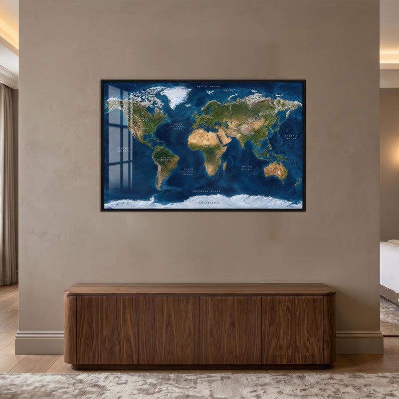 Satellite World Map lifestyle view