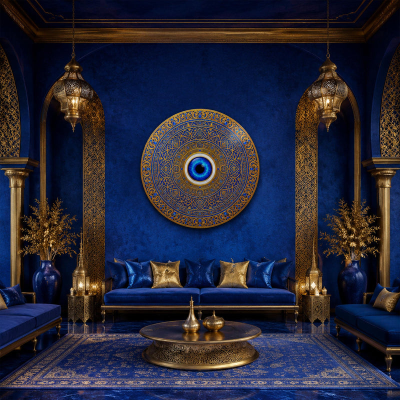 Royal Blue Guardian Eye in a modern room