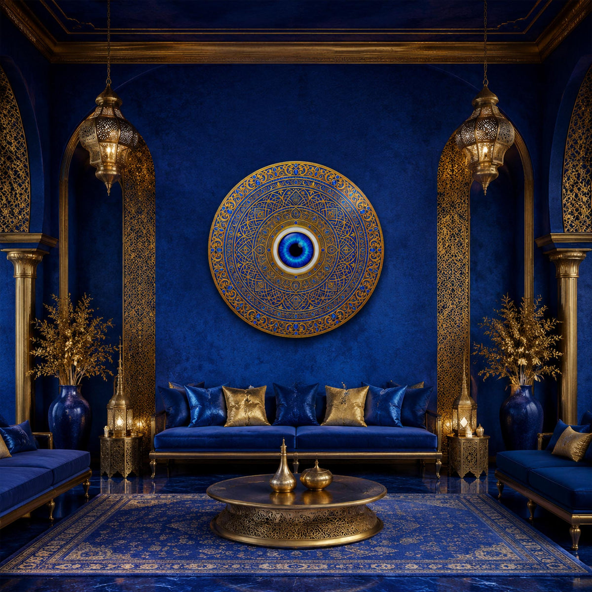 Royal Blue Guardian Eye in a modern room