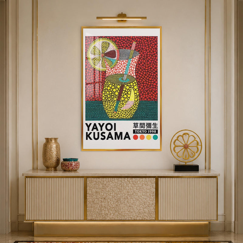 Dotted Artist Portrait with gold frame
